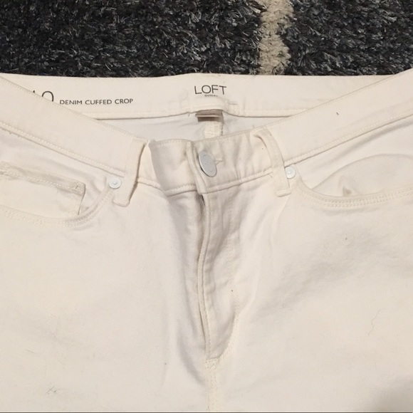 Loft Outlet White Cuffed Cropped Jeans - Picture 5 of 7